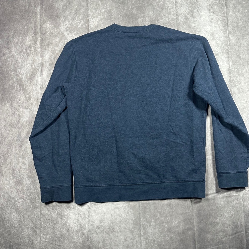 Eddie Bauer Men M Navy Blue Bear Graphic Crewneck Sweatshirt PNW Logo Gorpcore - Picture 2 of 7